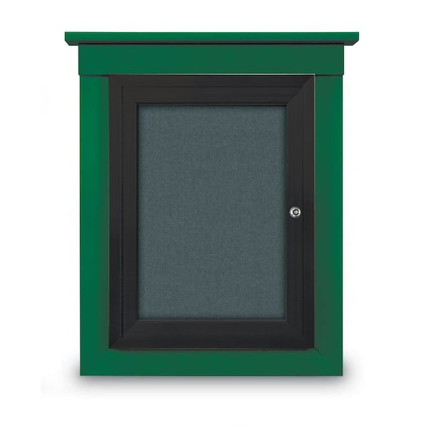 60"x36" 2-Door Enclosed Letterboard, White Vinyl/Walnut